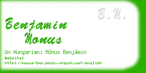 benjamin monus business card