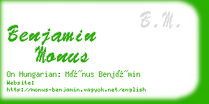 benjamin monus business card